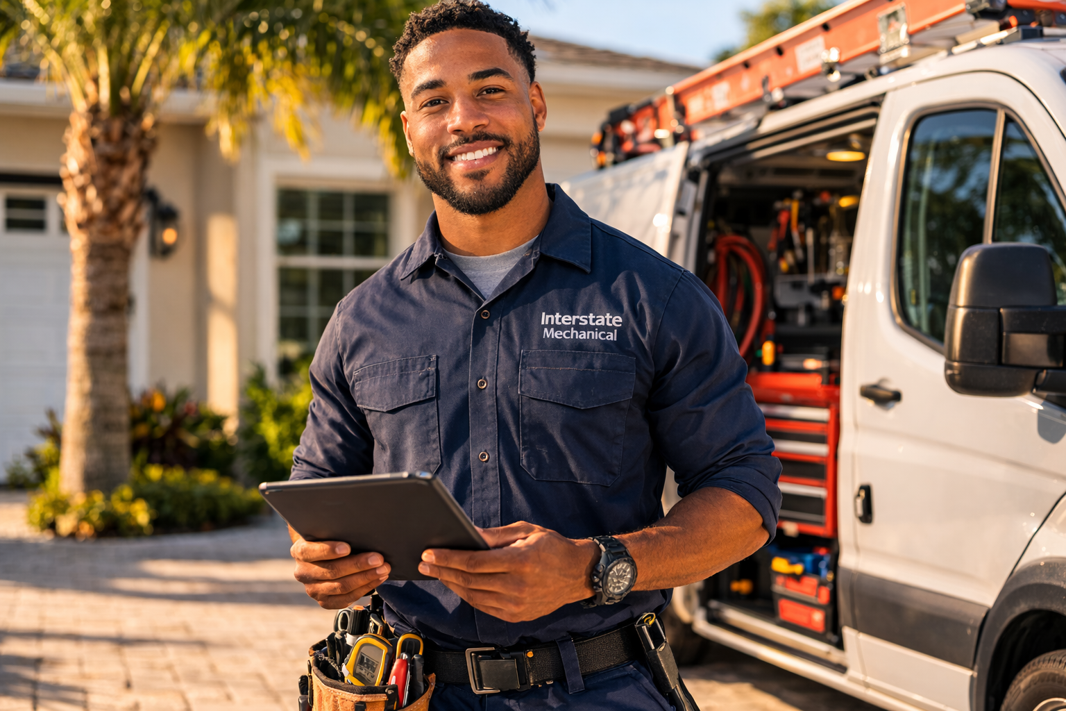 Professional HVAC service environment representing Interstate Mechanical