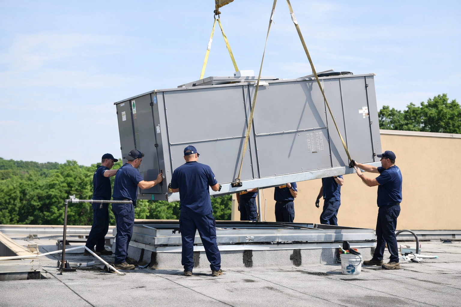 Commercial AC replacement rooftop or property scale upgrade