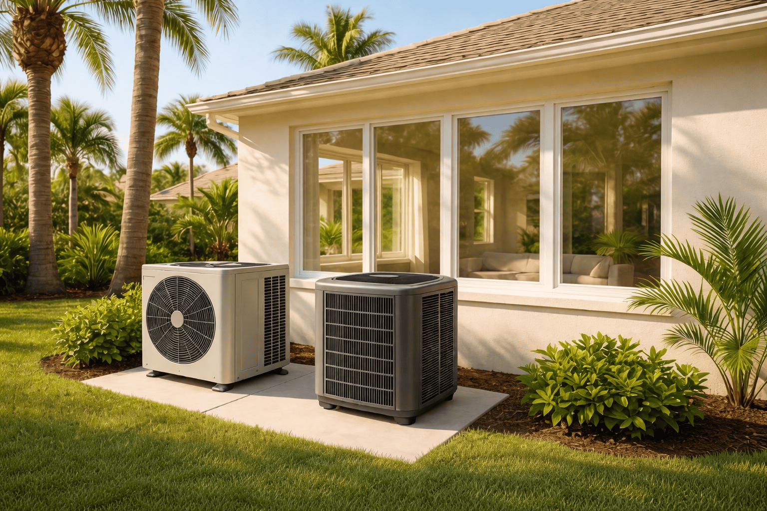 Central AC installation with new condenser setup